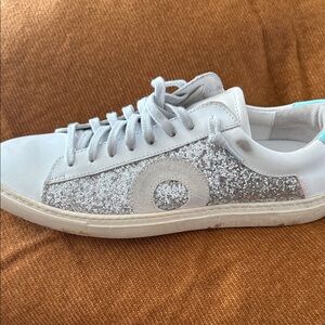 Oliver Cabell White and Silver Women's Sneakers